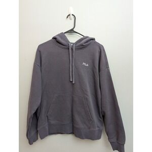 A2 Fila Purple Pullover Hoodie Sweatshirt Size Large